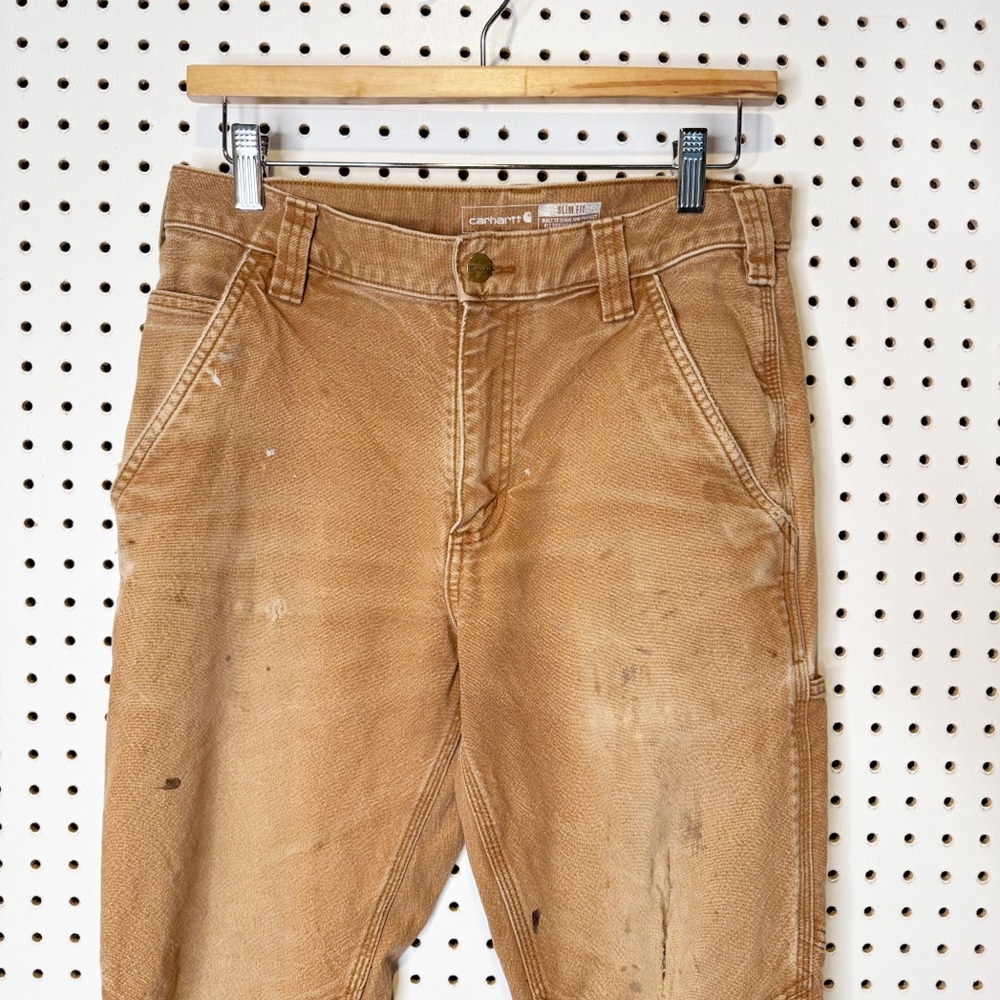 Carhartt Men's double knee slim fit dungarees - Brown